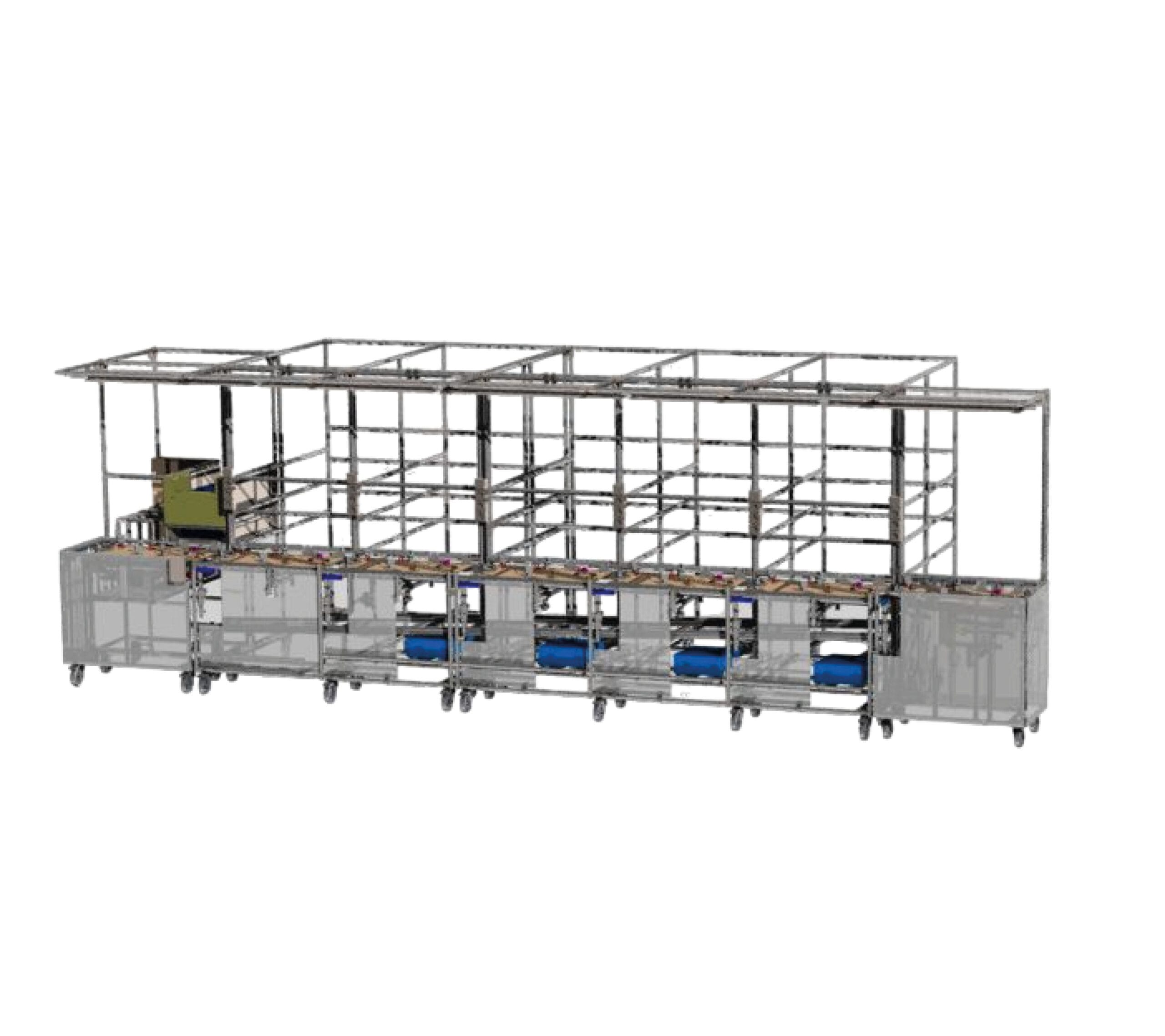 ASSEMBLY LINE scaled structures tubulaires,structures tubulaires industrielles,tubes modulaires,systèmes tubulaires lean,poste de travail tubulaire